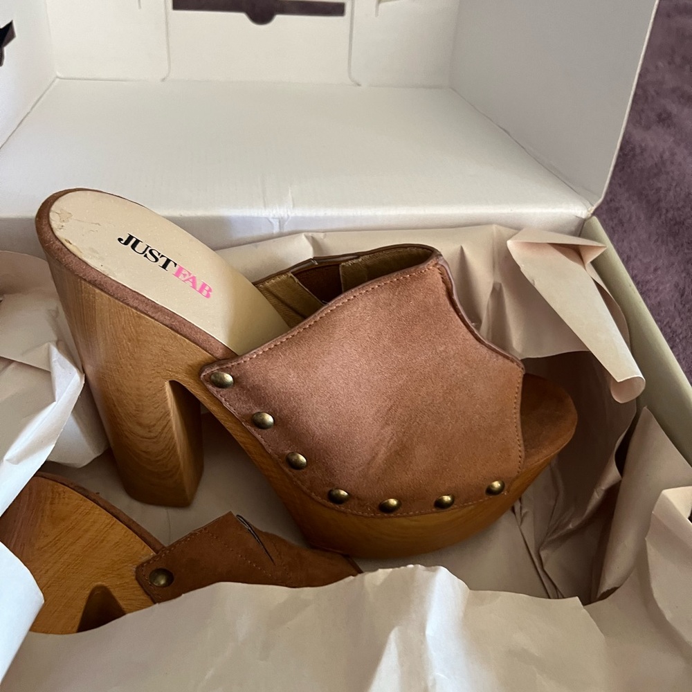 Just fab brown platform shoes